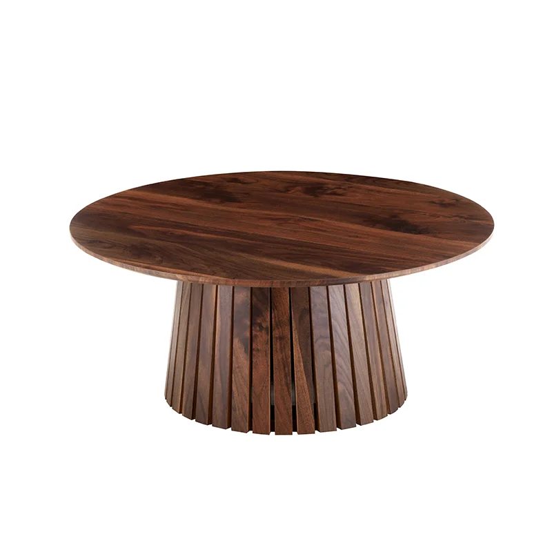 Outdoor Round Table Teak Wooden Round Coffee Table Wooden Garden Dining Table and Chairs Set