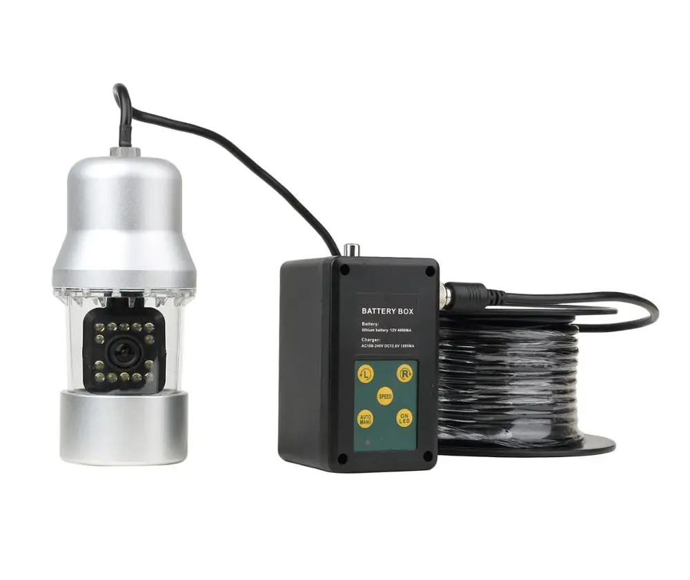 50M DVR 7 Inch 18 LEDs IR 360 Degree Rotating1000tvl Underwater Fish Finder Fishing Camera