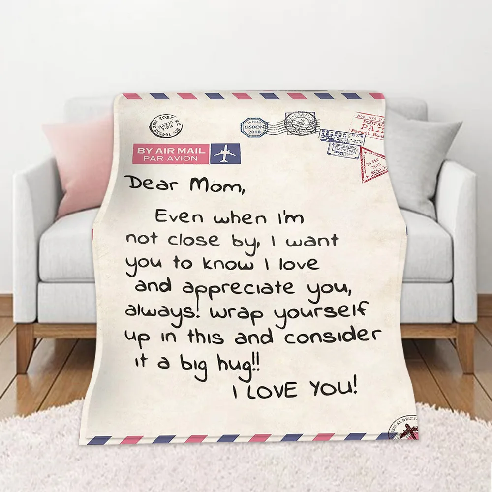 Wholesale Letter Throw Blanket, To Mum Quote Throw Blanket, Throw Blanket Mothers Day Gift
