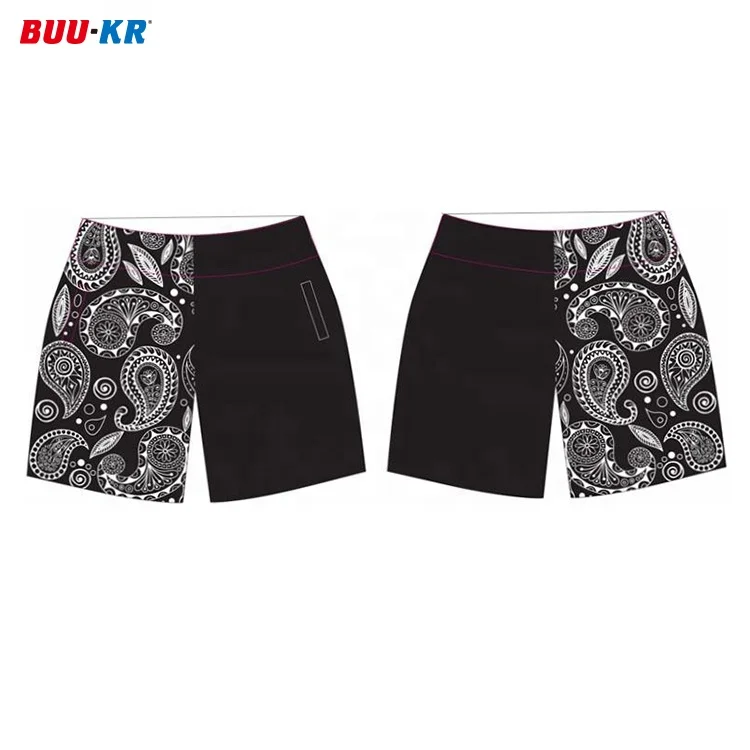Buker Polyester Breathable Red Custom Mens Mesh Paisley Bandana Printed Shorts With Side Pockets Rear Pocket