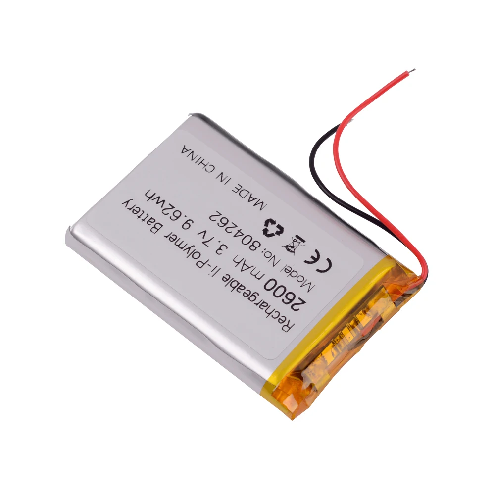 804262 3 7 V 2600mAh литий-полимерная литий-ионная батарея для MP4 MP5 PDA GPS DVR DVD портативное зарядное устройство динамик электронная книга
