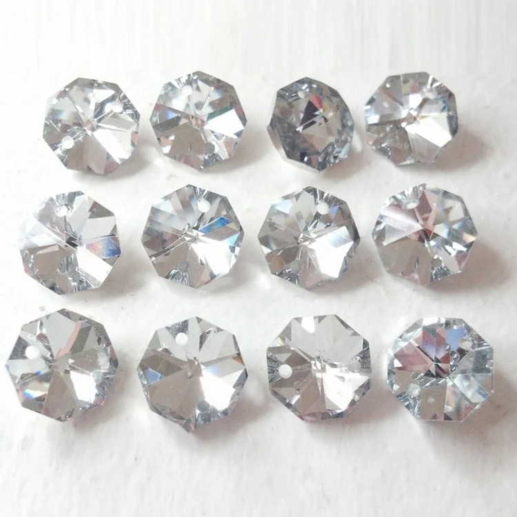Серебряный Octagon люстра кристаллы бусины 14