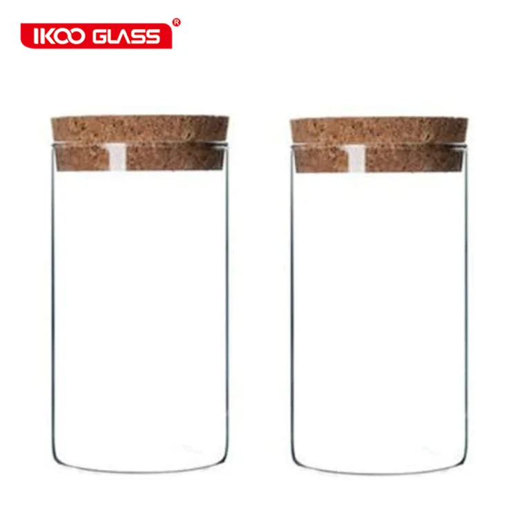 Мини-банки для специй из боросиликатного стекла с деревянными пробковыми крышками Прозрачная Стеклянная емкость хранения еды сервировки чая кофе