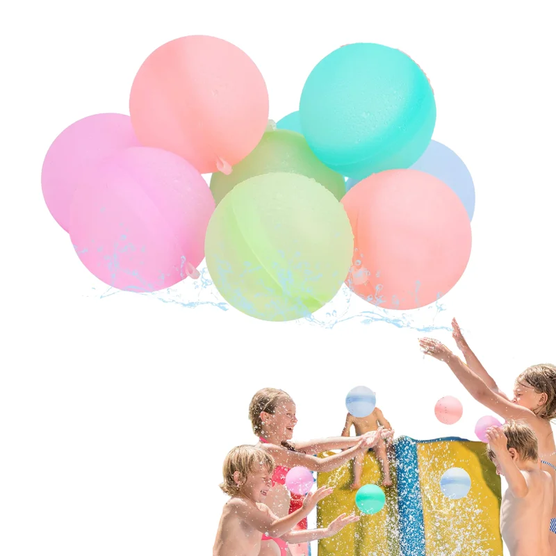 Summer Silicone Water Bomb Quick Fill Refillable Outdoor Kids Party Game Toy Reusable Water Balloons