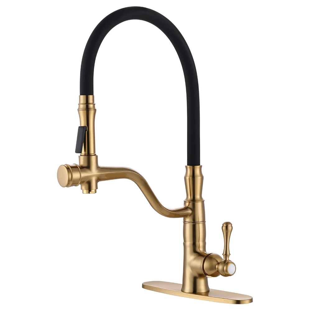 Luxury Gold Kitchen Faucet Pull Down Portable High Pressure Hand Nozzle Rinse Kitchen Sink Faucet