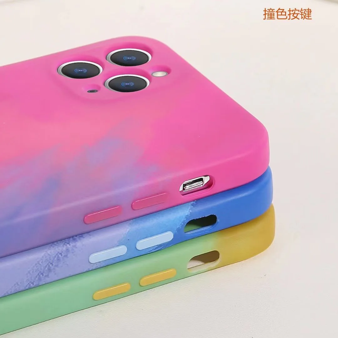 Custom Fashion Doodle Watercolor Water Stickers Soft Shell Anti-fall Shockproof Phone Case for iPhone 13 Pro Max