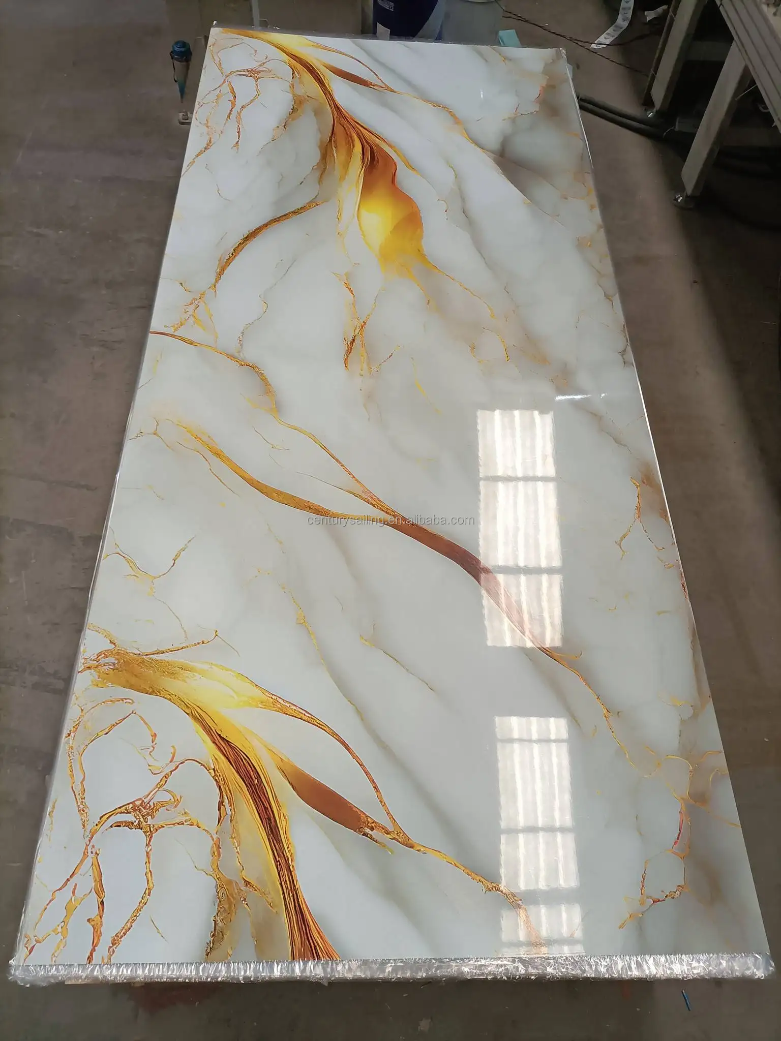 UV Marble Sheet Paste Install 1.2*2.4m Custom Pattern High Light Decoration PVC Board Sheet  Pvc Marble Wall Panel For Interior