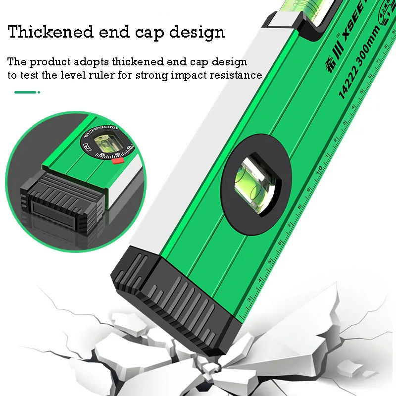 Strong magnetic level ruler high precision flat water ruler small aluminum alloy solid anti-fall balance instrument tool home
