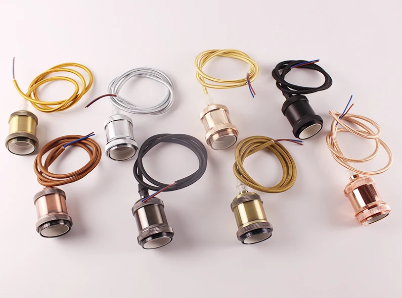 Vintage E27 E26 Chandelier lamp holder Hanging ceiling bulb socket Farmhouse wind chandelier/candle stick chandelier