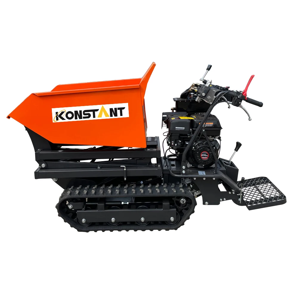 CE Approved Handy Wheelbarrow Mini Dumper Hydraulic Tipping Crawler Tracked Truck Buggy Pump Self Loading Concrete Delivery