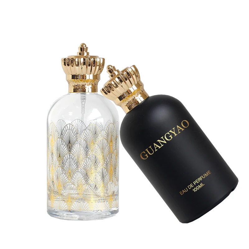 Good Quality Round Fancy Glass Perfume Bottles 30 ml 50ml 100ml With Arabian Type Luxury Cap