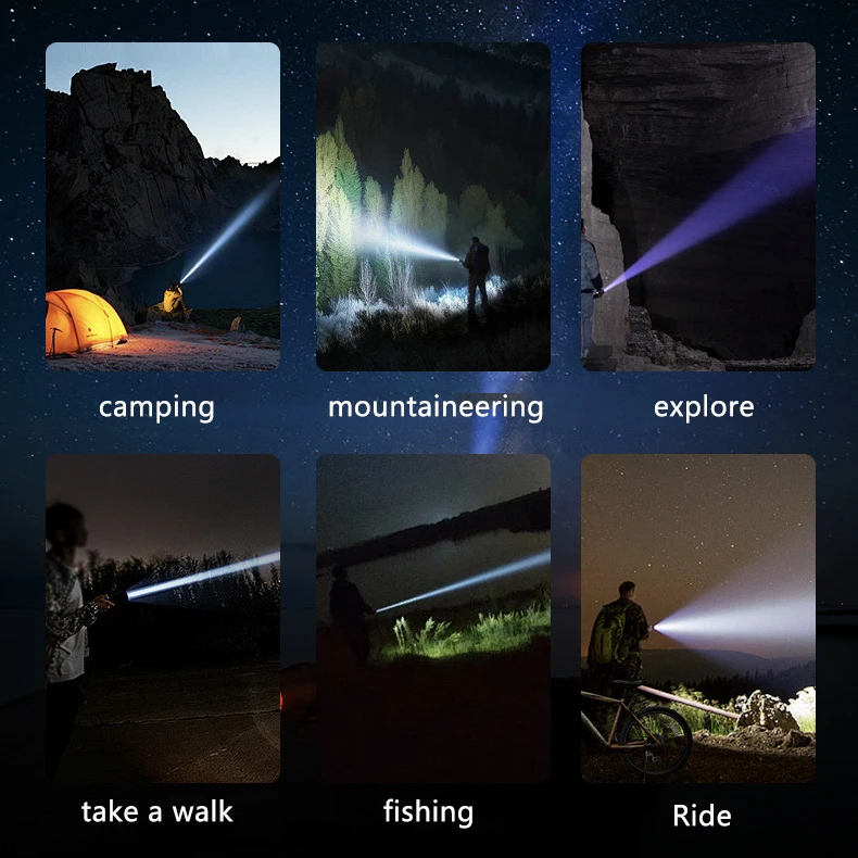 Hot Sale Digital Power Display Cob Telescopic Zoom Usb Rechargeable Aluminum Alloy White Led Torches Lights Tactical Flashlight