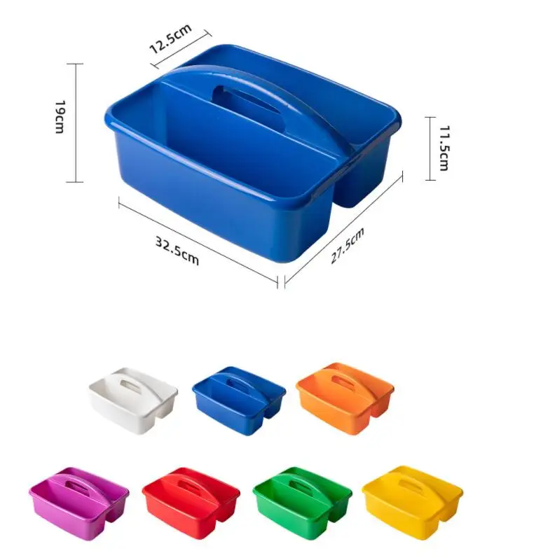 2 Compartment Large Caddy Multipurpose Classroom Organizer Tool & Supply Cleaning Caddy with Handle