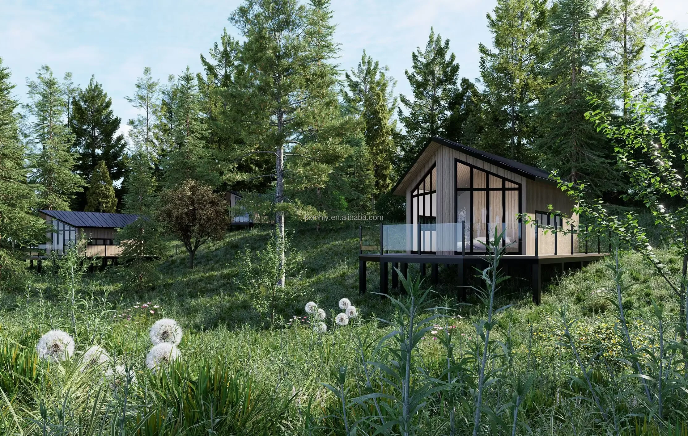 Meihao Homeland 56 SQM Modern Tiny Prefab House SIPs Home Garden Office Modular Small Flat Pack Ready Ship Prefabricated Forest