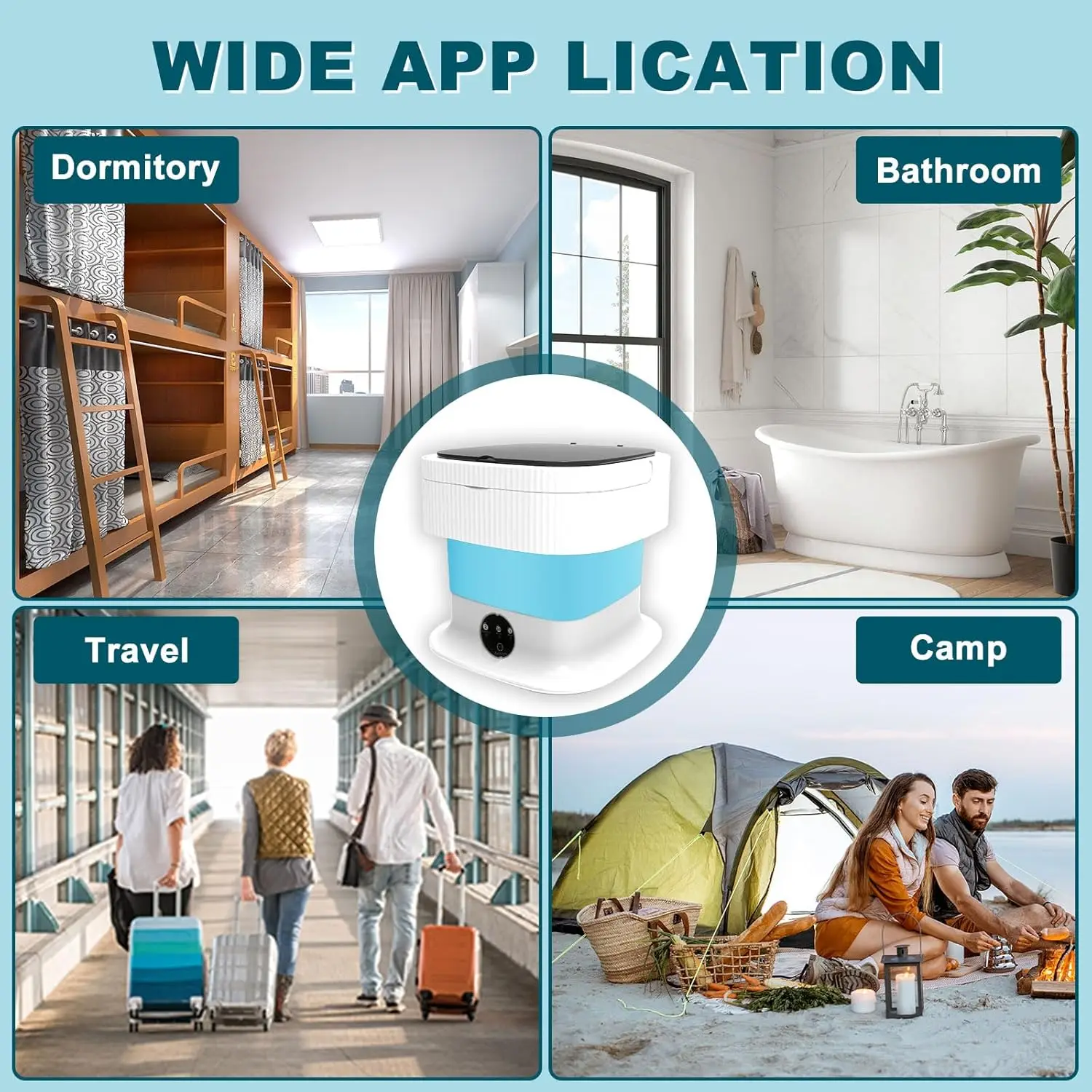 Portable washing machine Compact washing machine suitable for baby clothes Underwear Socks Travel Camping Dormitory Apartment