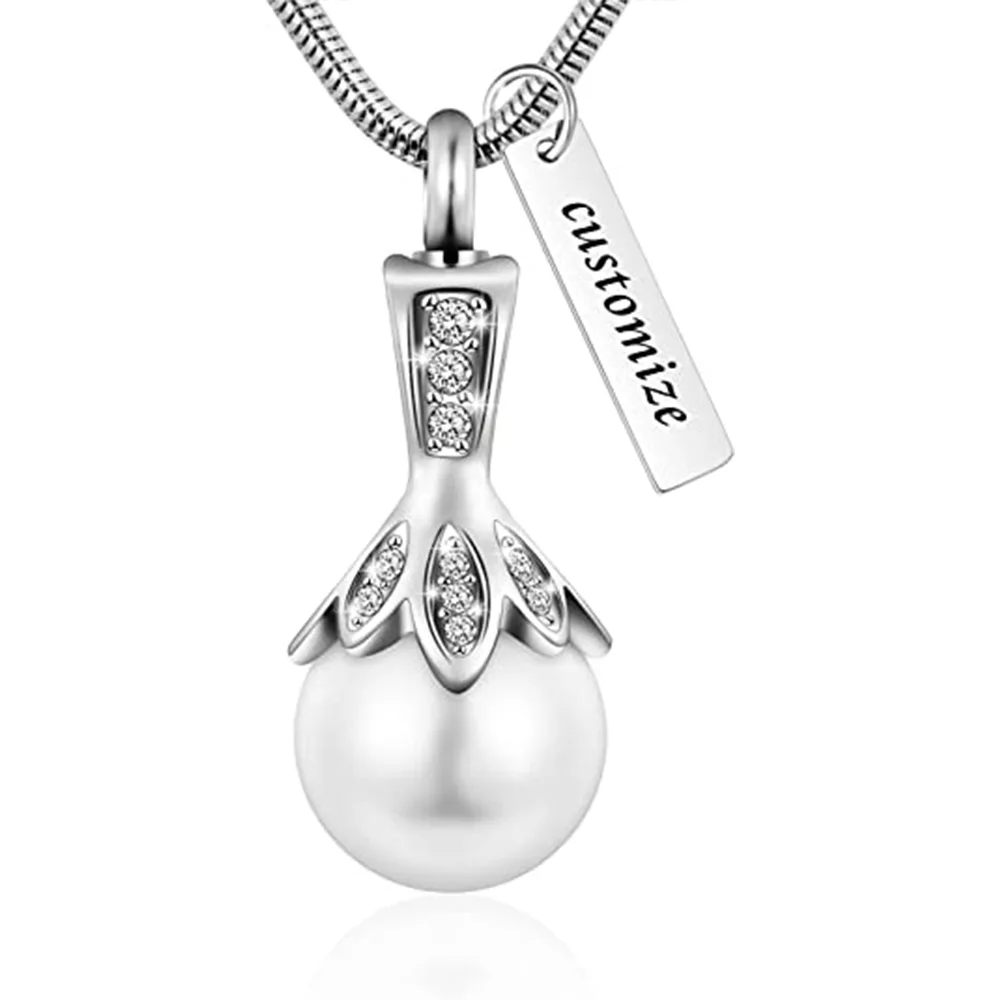 Memorial Pendant Cremation Jewelry for Ashes Pearl Urn Necklace Jewelry Ashes Holder for Women Exquisite Keepsake Gift