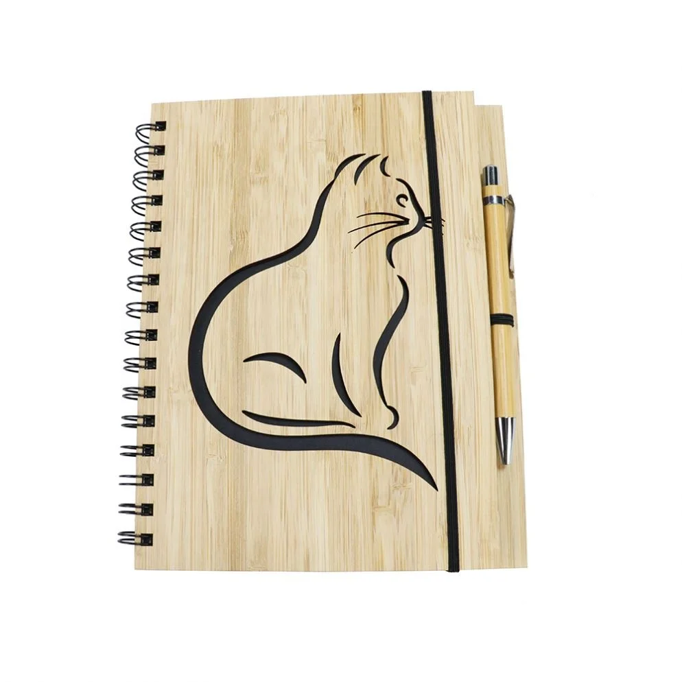 Настоящая бамбуковая Обложка Блокнот деревянная тетрадь записные книжки и подарочный набор ручек