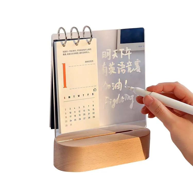 Promotion custom LED night light with calendar and message board