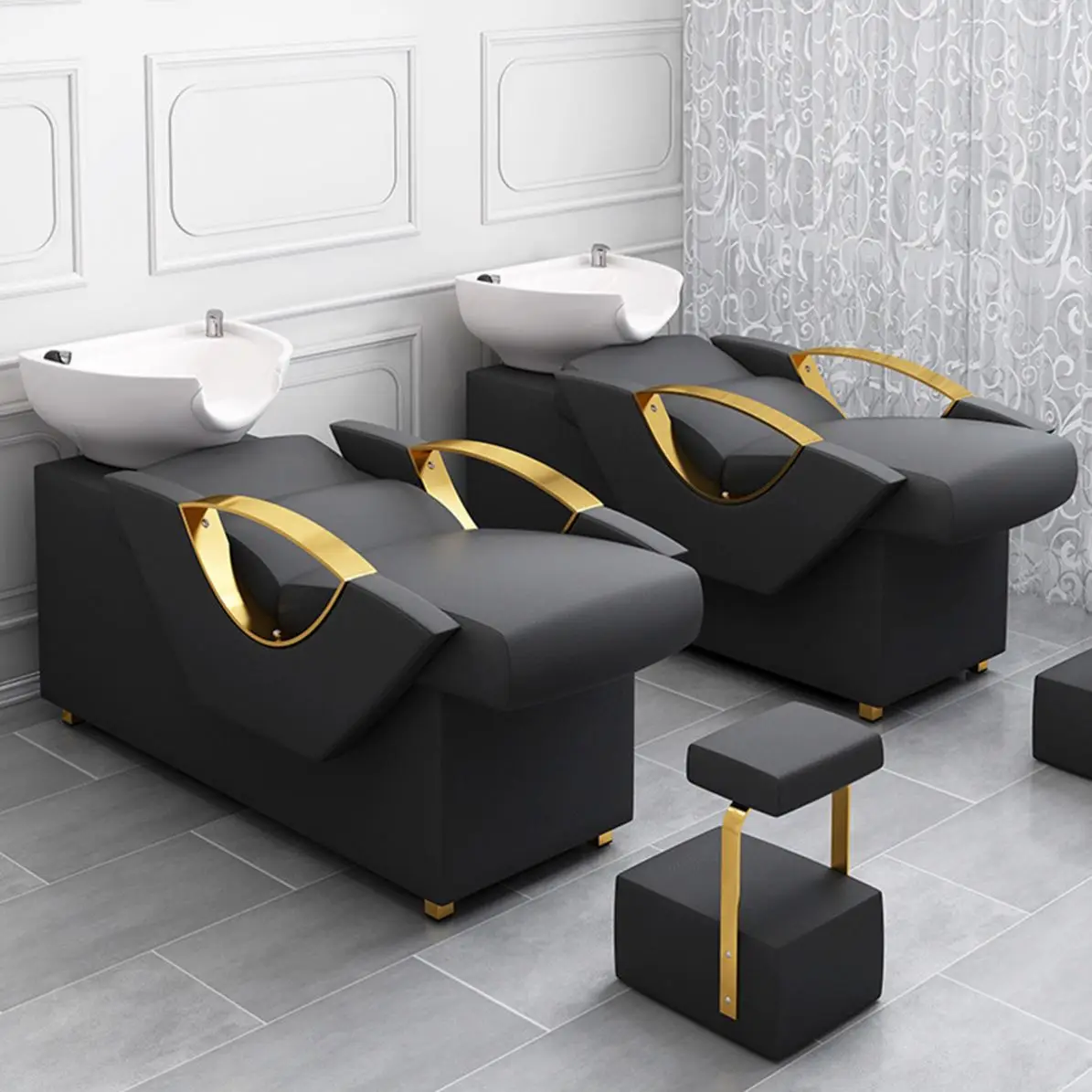 New Product Sprinkler Beauty Hair Salon  Sit Half Recline Thai Flush  Shampoo Chair Punch Bed Bowl Washbasin