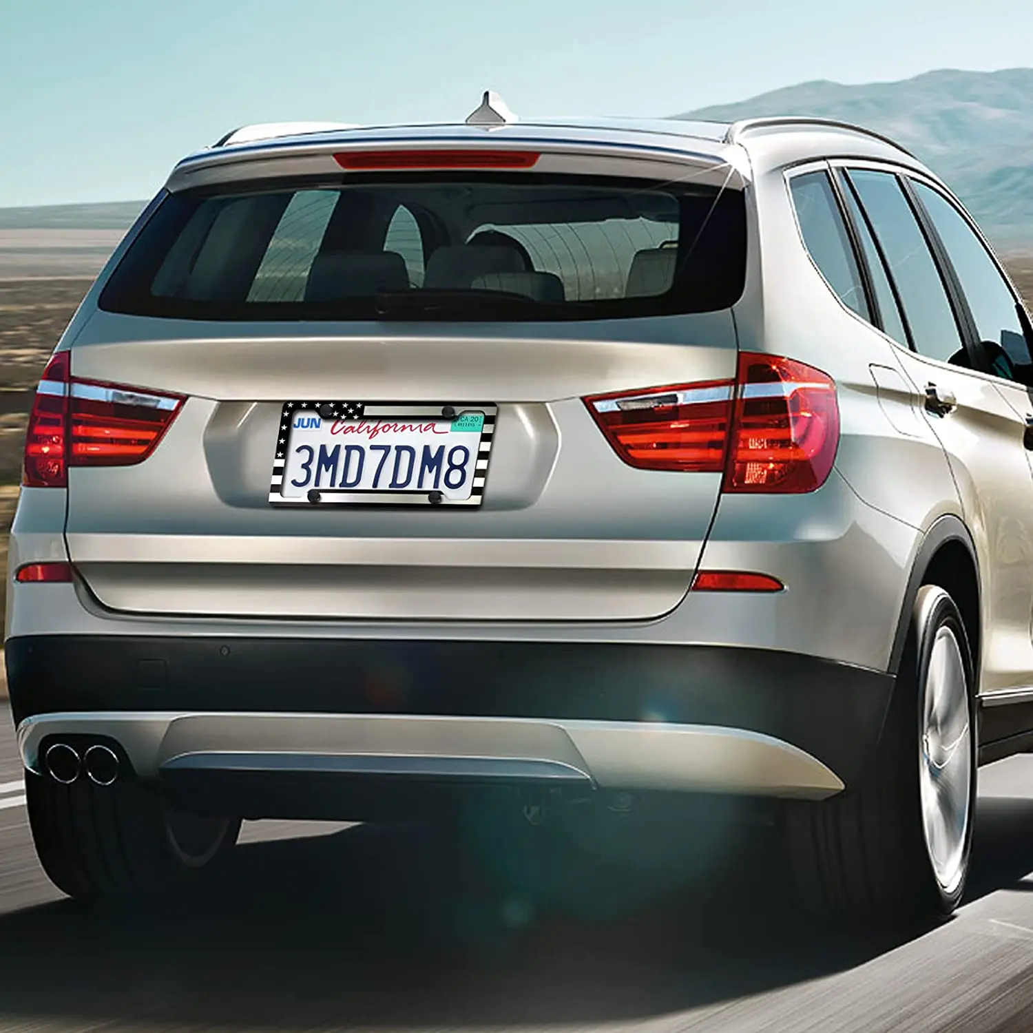 2 шт американские звезды и полосы Алюминиевый автомобильный держатель этикетки крышка с винтом из нержавеющей стали Рамка Номерного Знака