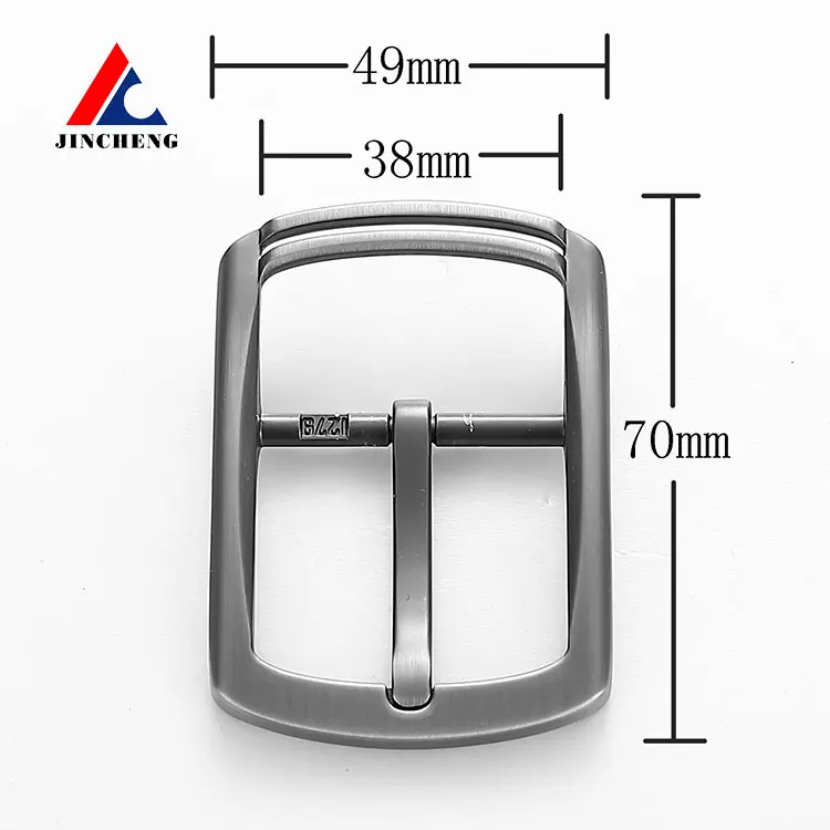 Custom Logo Simple Clip Reversible Pin Buckles Hardwares For Leather Belt Alloy 35mm Prong Buckle For Men