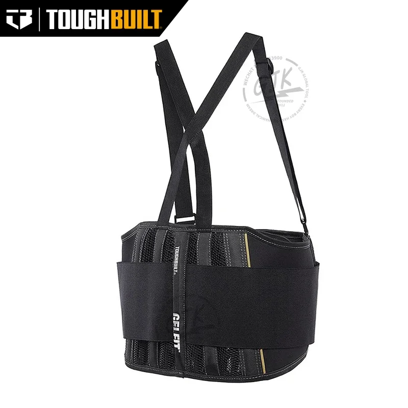 ToughBuilt - Back Support Belt - Large - Attached Suspenders, Comfortable, Durable - TB-45G-L