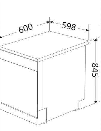 BDWFS15-SUPER 845mm height 8 wash programs 15 Place Sett. Freestanding Dishwasher
