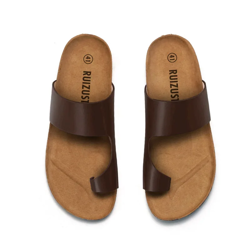 New Style Wholesale Unisex Flip-flops Flats sandals For Men And Girl Open Toe Cork Slippers