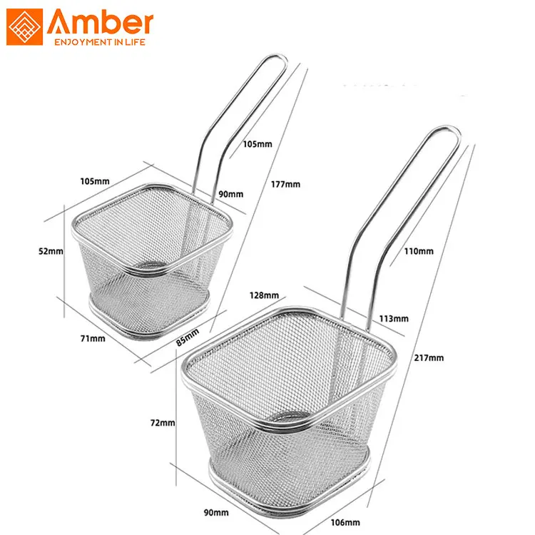 
Пользовательская оптовая продажа кухонный инструмент для жарки, антипригарная 304 Нержавеющая проволочная сетка, для пищевых продуктов, мини-картофель фри, Сервировочные корзины с цветной ручкой 