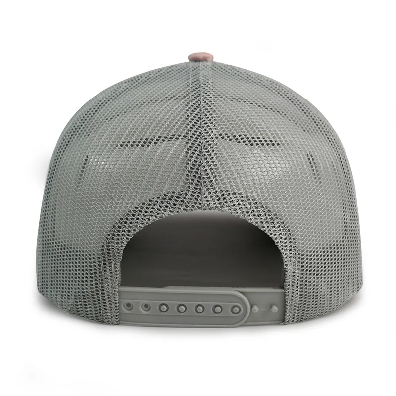 HN25 Custom Digital Cheetah Leopard Print Curved Bill Trucker Hats 5 Panel Mesh Trucker Type Snap Back Hat Cap With Custom Rope