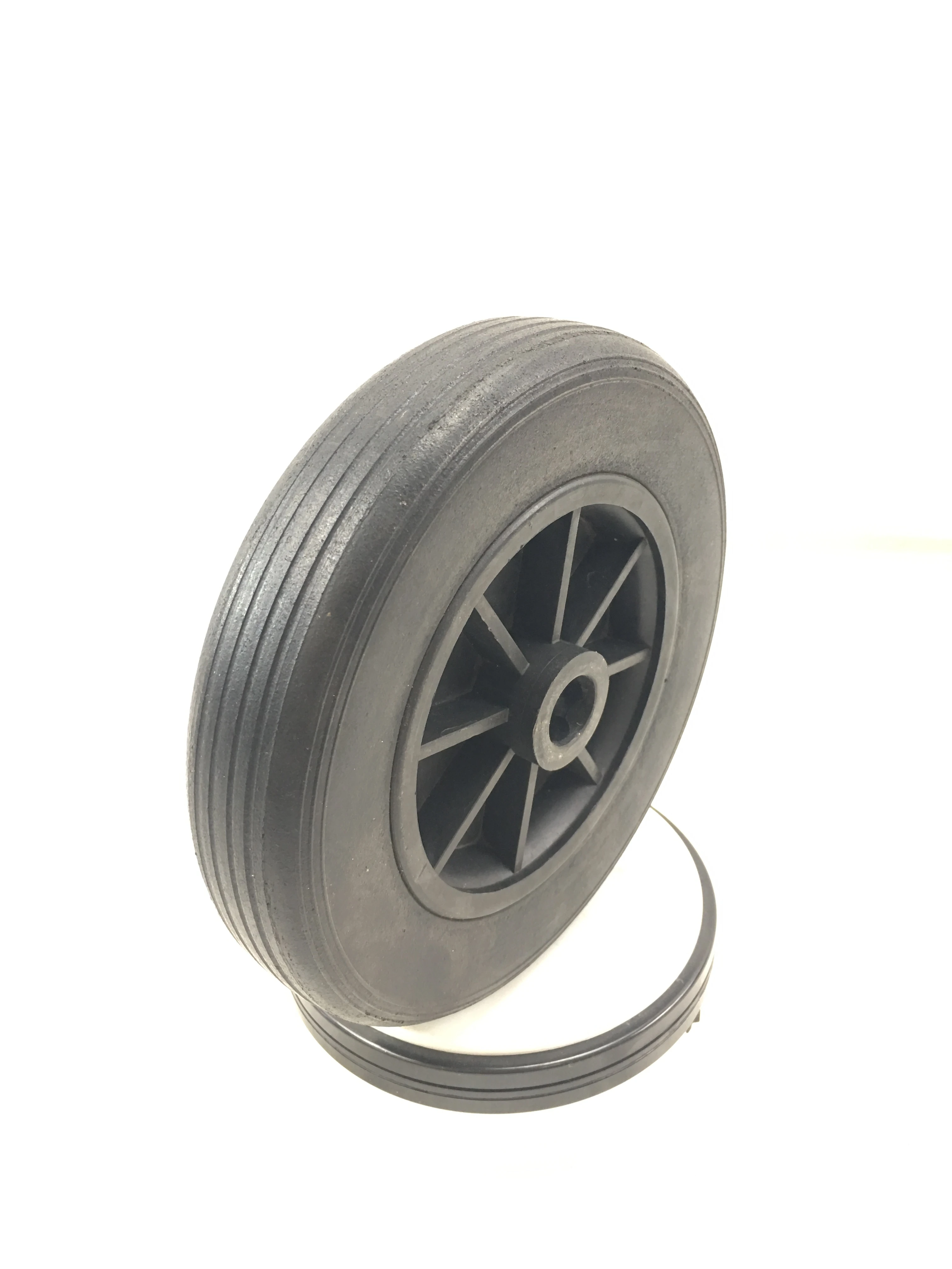 Qingdao factory plastic rim 10 inch trolley solid rubber wheel tire 10*2
