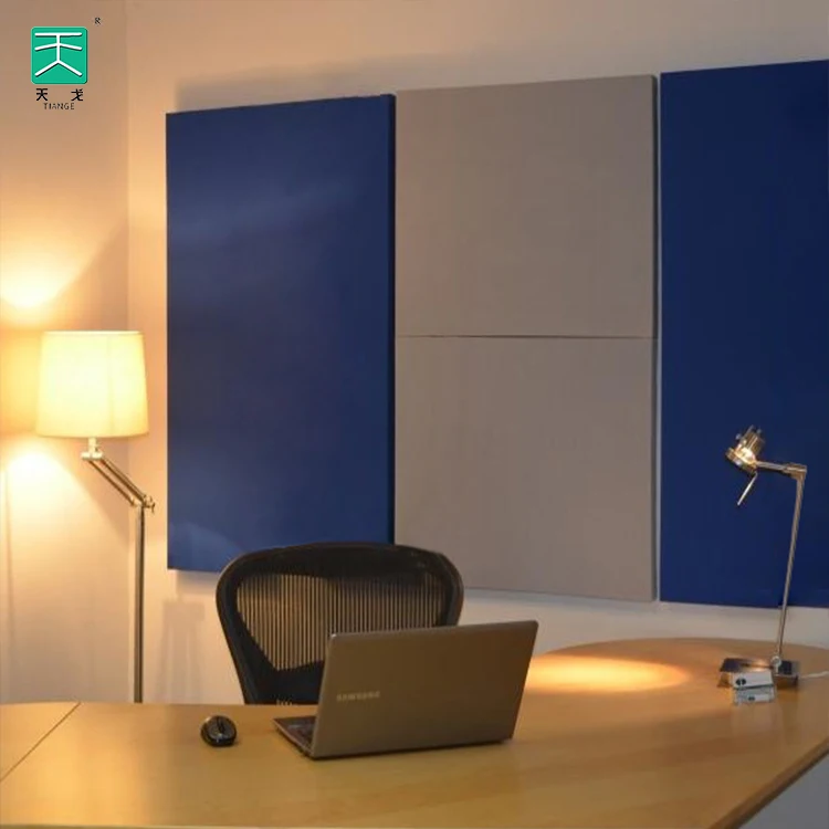 TianGe Customized Framed Soundproof Environmental Acoustical Fiberglass Wall Kit Gray Fabric Velvet Wrap Acoustic Panel