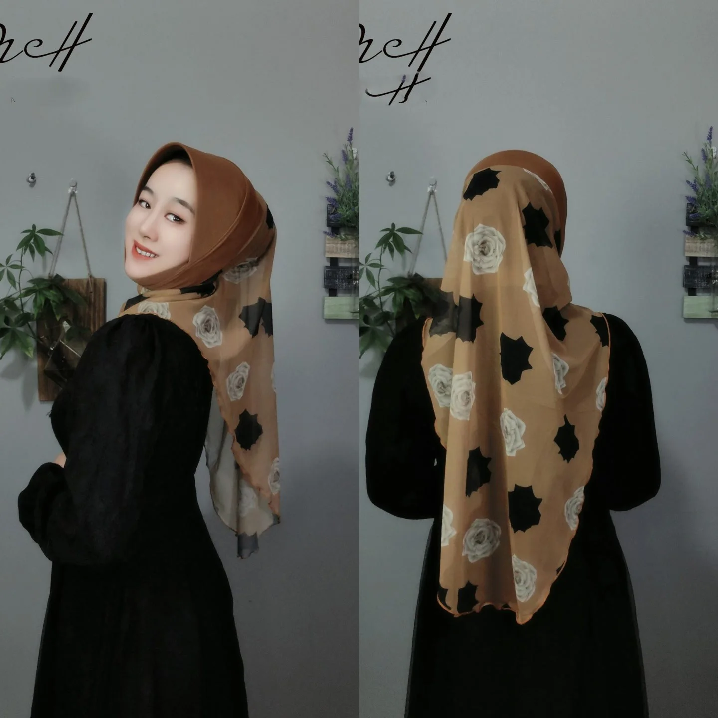 Print Dubai Chiffon Keffiyeh Abaya Damen Islam Hijab Women Hijabs Femme Turban Saudi Dubai Headscarfs African Women Turbans