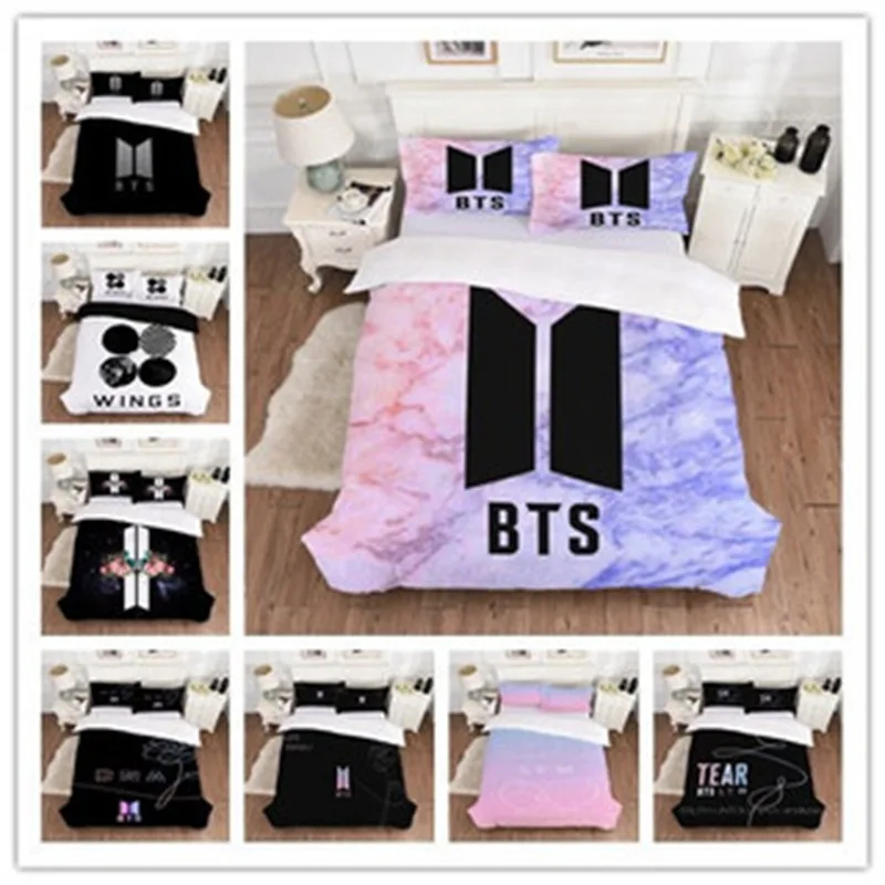BTS products idol custom print bedding sets 3D duvet cover bed cover bts bedding set