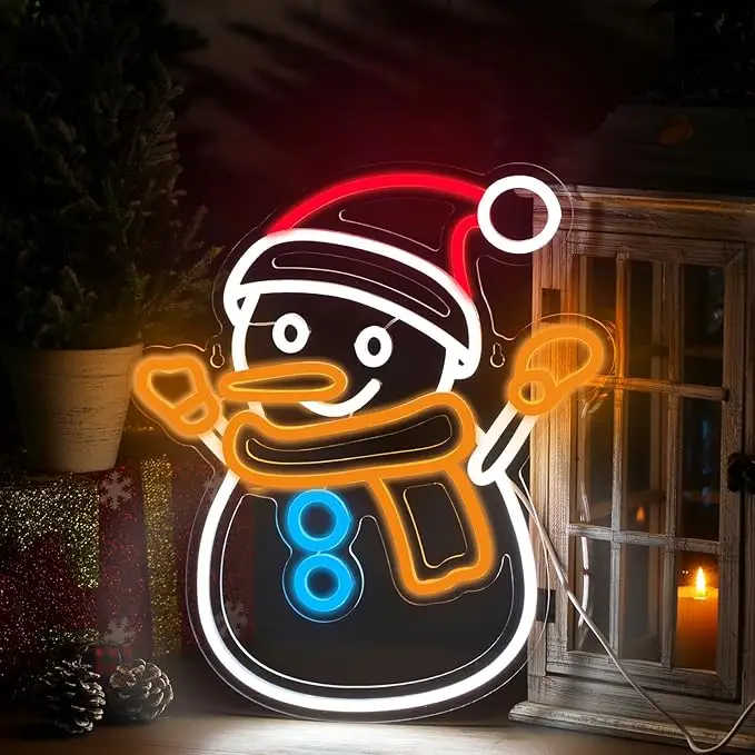 Christmas snowman Neon Lights LED decorations illuminated signs for Christmas New Year Home Bar Party Party gathering