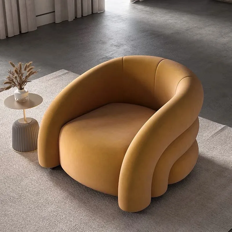 Single Sofa Chair Modern Flannel Livingroom Furniture Nordic Small Apartment Living Room Bedroom Balcony Luxury 1 Set CN;GUA 154