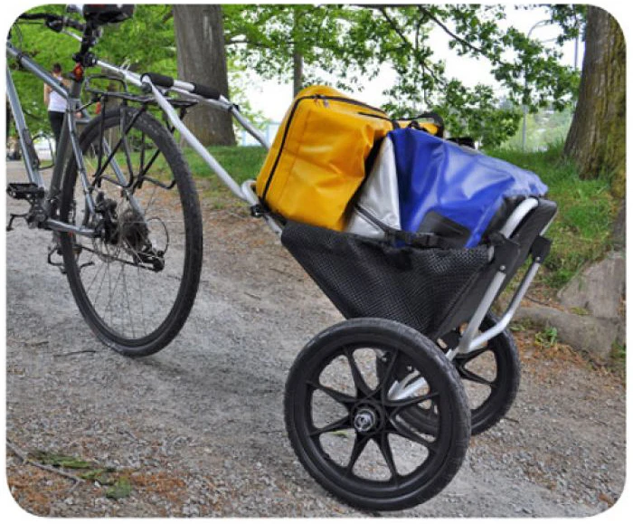 Easy to transport beach trailer for bike
