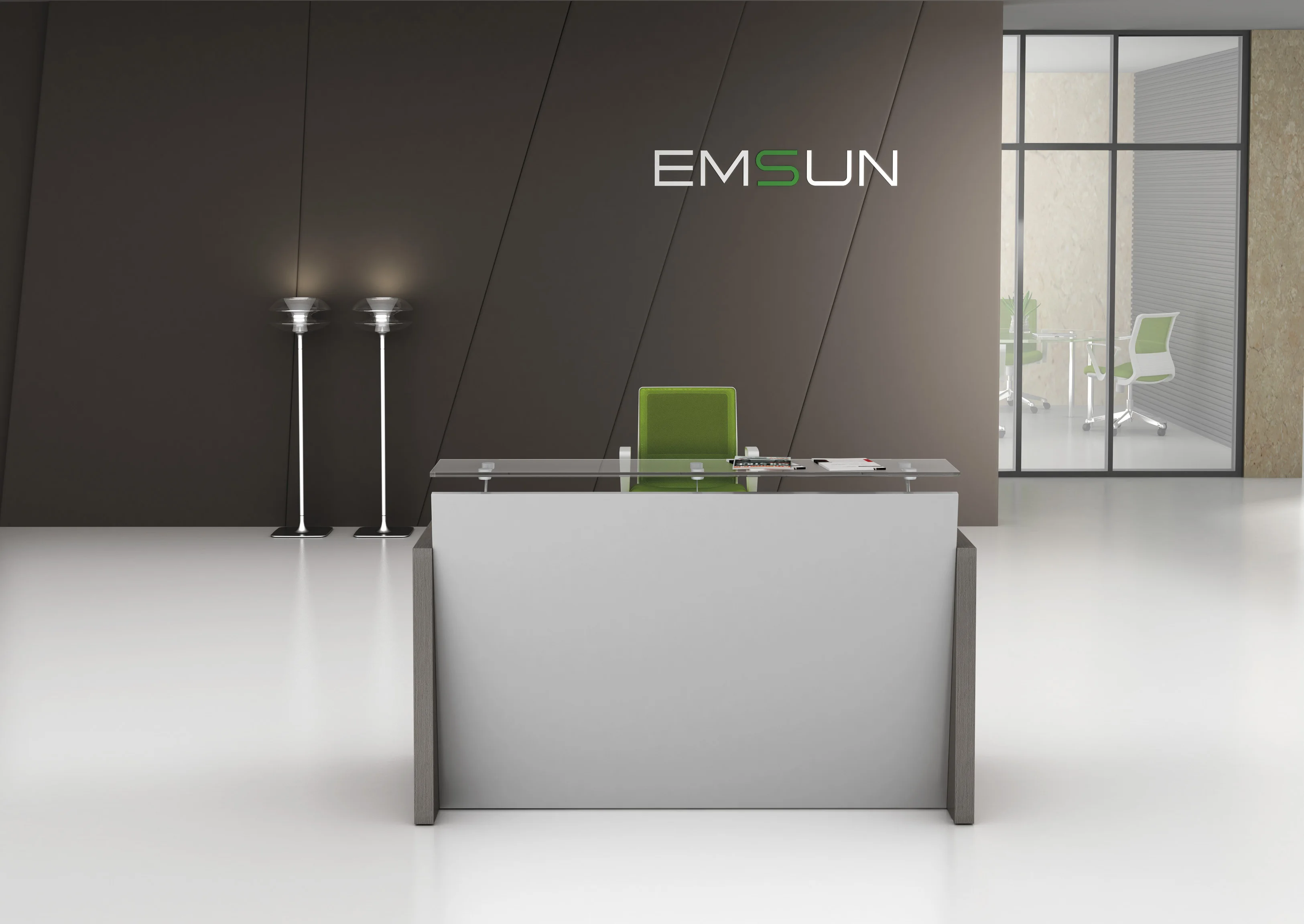 Modern Office Front Desk Counter Standing Office Reception Table Design