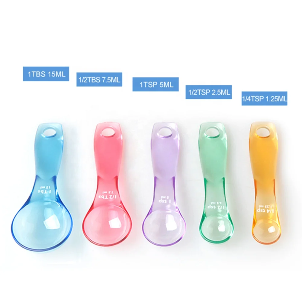 
New Design 5pc Colorful Plastic Measuring Spoons for Baking 