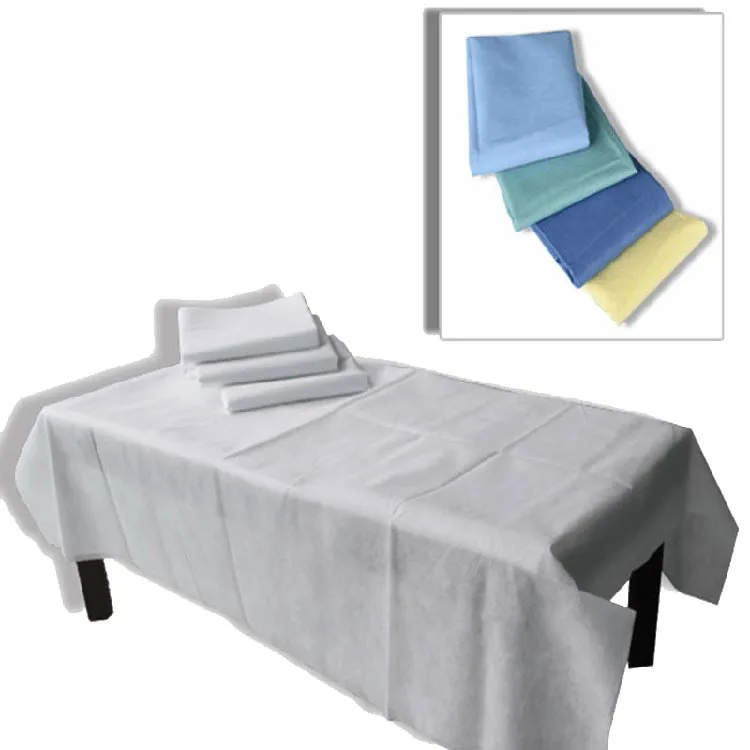 Blue/Pink/White Disposable Bedsheet Fabric Nonwoven Fabric Breathable Bedsheet for Spa