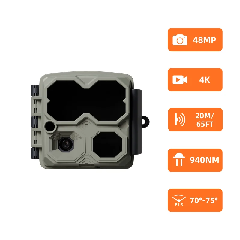 L-SHINE Digital Trail Mini Trail Camera With 48MP New Full FHD Laser Night Vision Trail Hunting Camera Function Scouting Camera