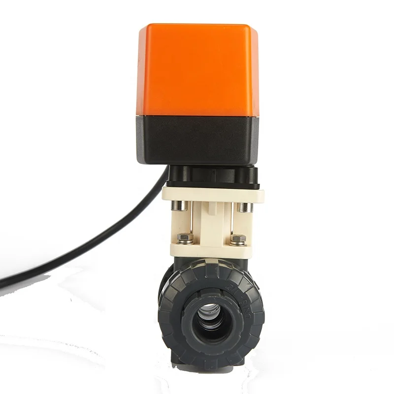 ISO9001 Certification DN15 1/2 inch 2 Way 220VAC Electric Actuated PVC Plastic Motorized Ball Valve Water Control