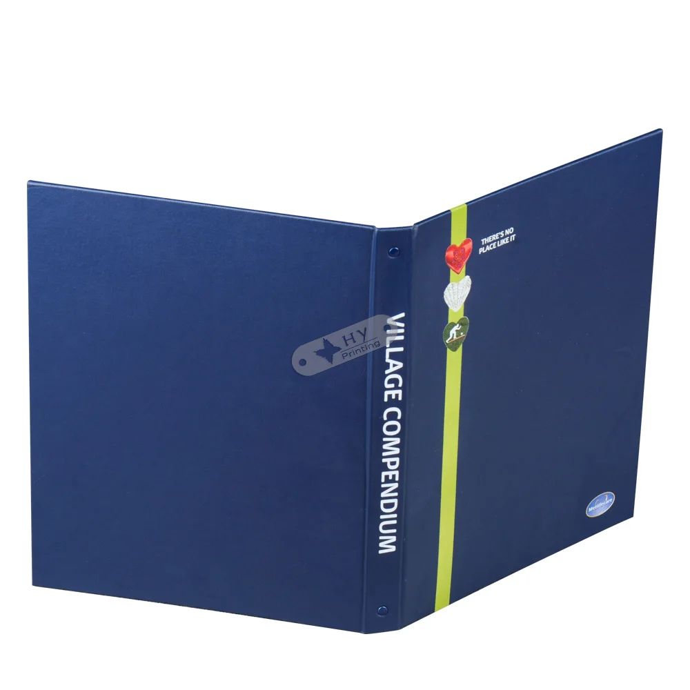 Bespoke Logo Buckram Cloth Covered Ring Binder Portfolio