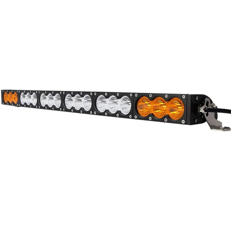 Factory Price 22 inch 120W single row strip light curved light yellow and white two-color car led light bar