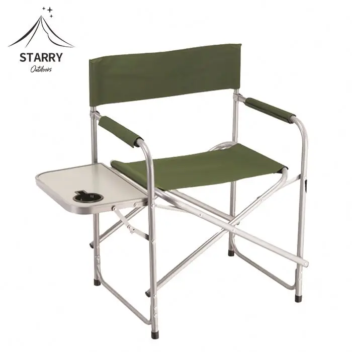 Camping Aluminum Directors Chair Portable Collapsible Metal Tall Folding Outdoor Beach Foldable Picnic Chair