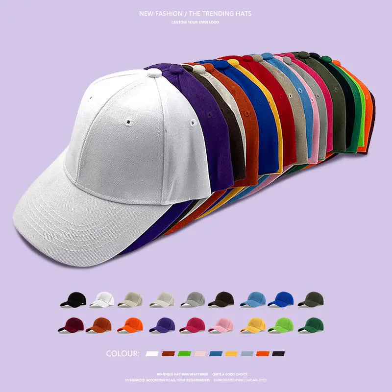 Factory Wholesale Custom Design Logo 3d Embroidery Blank Plain 6 Panel Dad Hat Gorras Al Por Mayor Sport Baseball Caps