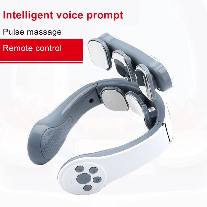New Rechargeable Electric Shoulder Neck Deep Tissue Pain Relief Care Cervical Massager With 6 Heads