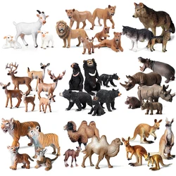 Simulation animal model wild solid plastic giraffe elephant rhinoceros brown bear tiger lion leopard horse toys