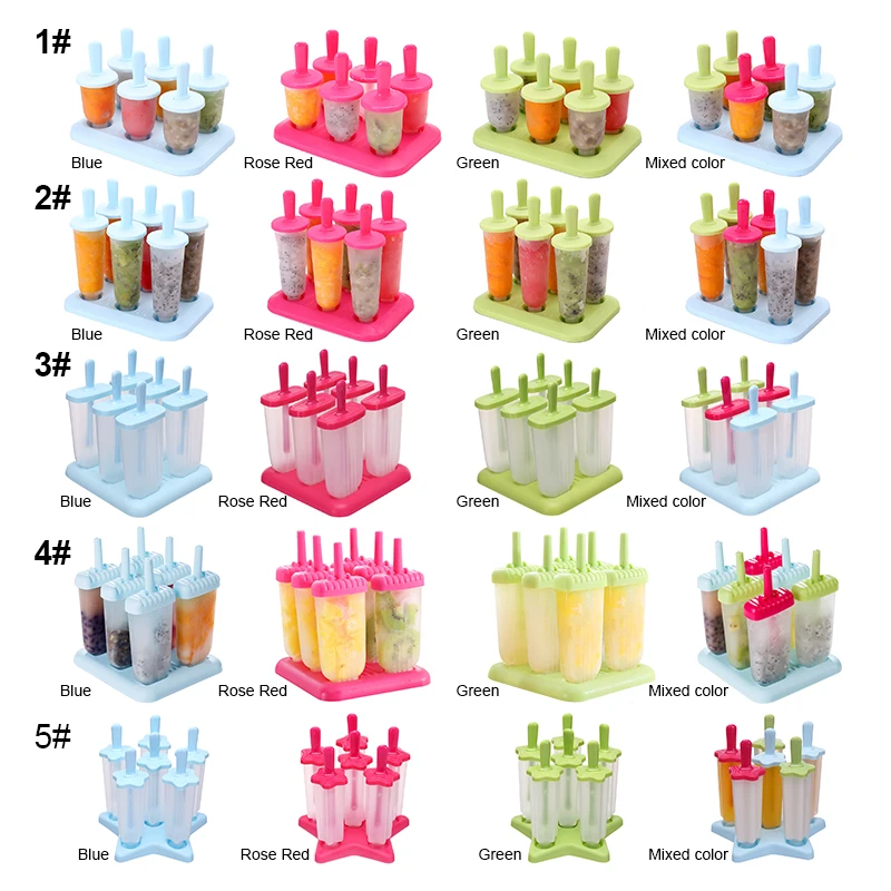 Bpa Free PP Plastic 6 Cavity Flavors Eisform Drip Holder Tray Pop Ice Cream Popsicle Mold