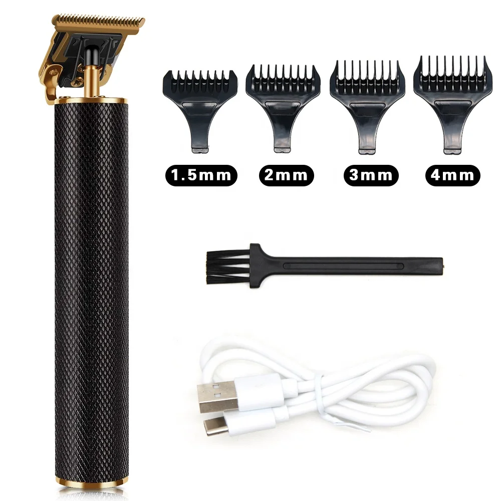 Professional Rechargeable Mens Hair Clippers Zero Gapped Cordless T-Blade Hair Beard Trimmer Haircut & Grooming Kit for Men